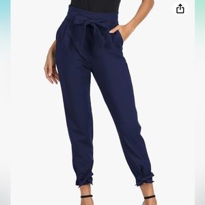 Casual High Waisted Pencil Pants w/ Bow Knot